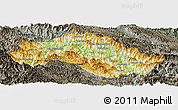 Physical Panoramic Map of Xiengkho, darken, semi-desaturated