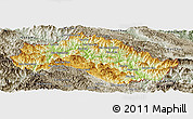 Physical Panoramic Map of Xiengkho, semi-desaturated