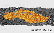 Political Panoramic Map of Xiengkho, darken, desaturated
