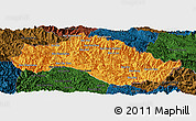 Political Panoramic Map of Xiengkho, darken