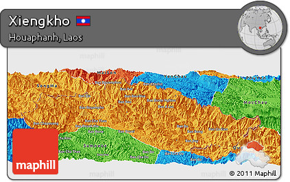 Political Panoramic Map of Xiengkho