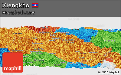 Political Panoramic Map of Xiengkho