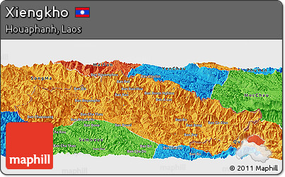 Political Panoramic Map of Xiengkho