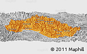 Political Panoramic Map of Xiengkho, lighten, desaturated