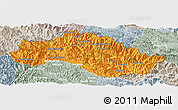 Political Panoramic Map of Xiengkho, lighten, semi-desaturated