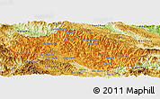 Political Panoramic Map of Xiengkho, physical outside