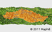 Political Panoramic Map of Xiengkho, satellite outside