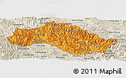 Political Panoramic Map of Xiengkho, shaded relief outside