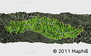 Satellite Panoramic Map of Xiengkho, darken, semi-desaturated