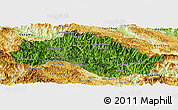 Satellite Panoramic Map of Xiengkho, physical outside