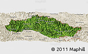 Satellite Panoramic Map of Xiengkho, shaded relief outside