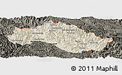 Shaded Relief Panoramic Map of Xiengkho, darken
