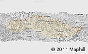 Shaded Relief Panoramic Map of Xiengkho, desaturated