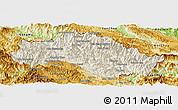 Shaded Relief Panoramic Map of Xiengkho, physical outside