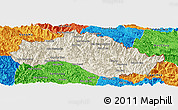 Shaded Relief Panoramic Map of Xiengkho, political outside