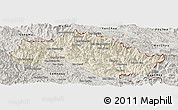 Shaded Relief Panoramic Map of Xiengkho, semi-desaturated