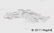 Silver Style Panoramic Map of Xiengkho, single color outside