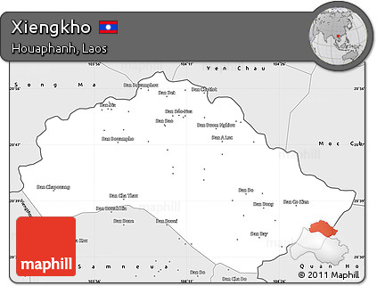 Silver Style Simple Map of Xiengkho