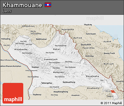 Classic Style 3D Map of Khammouane
