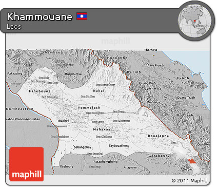 Gray 3D Map of Khammouane