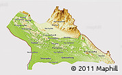 Physical 3D Map of Khammouane, cropped outside