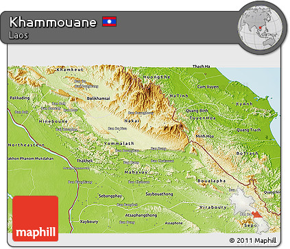 Physical 3D Map of Khammouane