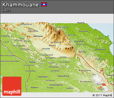 Physical 3D Map of Khammouane