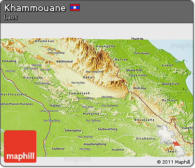Physical 3D Map of Khammouane