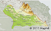 Physical 3D Map of Khammouane, lighten, semi-desaturated