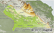 Physical 3D Map of Khammouane, semi-desaturated