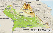 Physical 3D Map of Khammouane, shaded relief outside