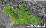 Satellite 3D Map of Khammouane, desaturated