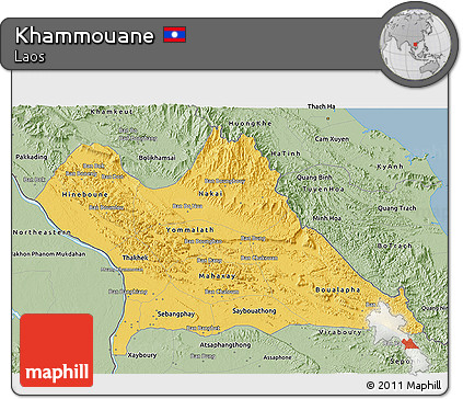 Savanna Style 3D Map of Khammouane
