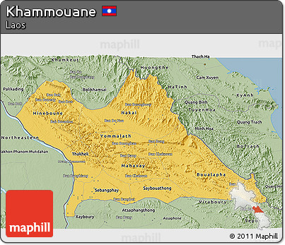 Savanna Style 3D Map of Khammouane