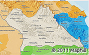 Shaded Relief 3D Map of Khammouane, political shades outside