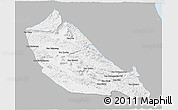 Gray 3D Map of Boualapha, single color outside