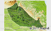 Satellite 3D Map of Boualapha, physical outside