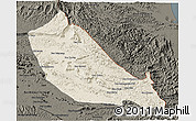Shaded Relief 3D Map of Boualapha, darken