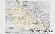 Shaded Relief 3D Map of Boualapha, desaturated