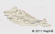 Shaded Relief Panoramic Map of Boualapha, cropped outside