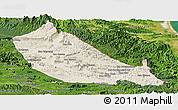 Shaded Relief Panoramic Map of Boualapha, satellite outside