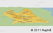 Savanna Style Panoramic Map of Khammouane, single color outside