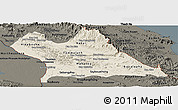 Shaded Relief Panoramic Map of Khammouane, darken