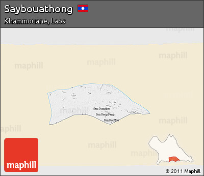 Classic Style 3D Map of Saybouathong, single color outside