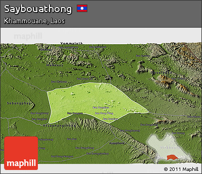 Physical 3D Map of Saybouathong, darken