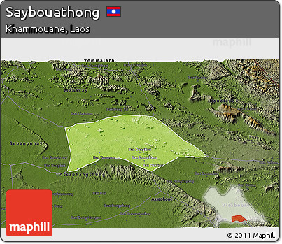 Physical 3D Map of Saybouathong, darken