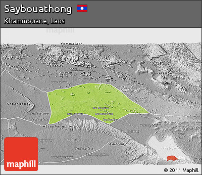 Physical 3D Map of Saybouathong, desaturated