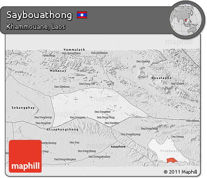 Silver Style 3D Map of Saybouathong