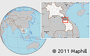 Gray Location Map of Saybouathong, highlighted country, highlighted parent region