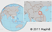 Gray Location Map of Saybouathong, highlighted parent region, within the entire country